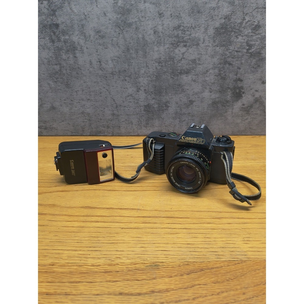 Canon T50 35mm SLR Film Camera Untested w/ FD 50mm 1:.8 Lens